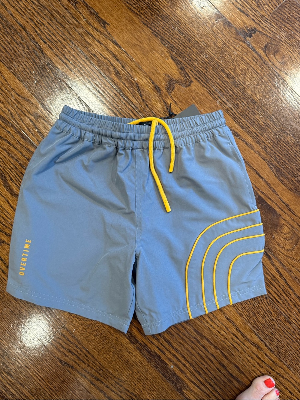 NWT Overtime Blue Athletic Shorts with Yellow Trim